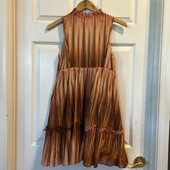 SAMANTHA TREACY Striped Deep V-neck Cocktail Dress - Picture 5 of 12